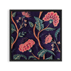 Indienne Vine - Deep Coral  Framed Canvas Print Gallery Image 3
