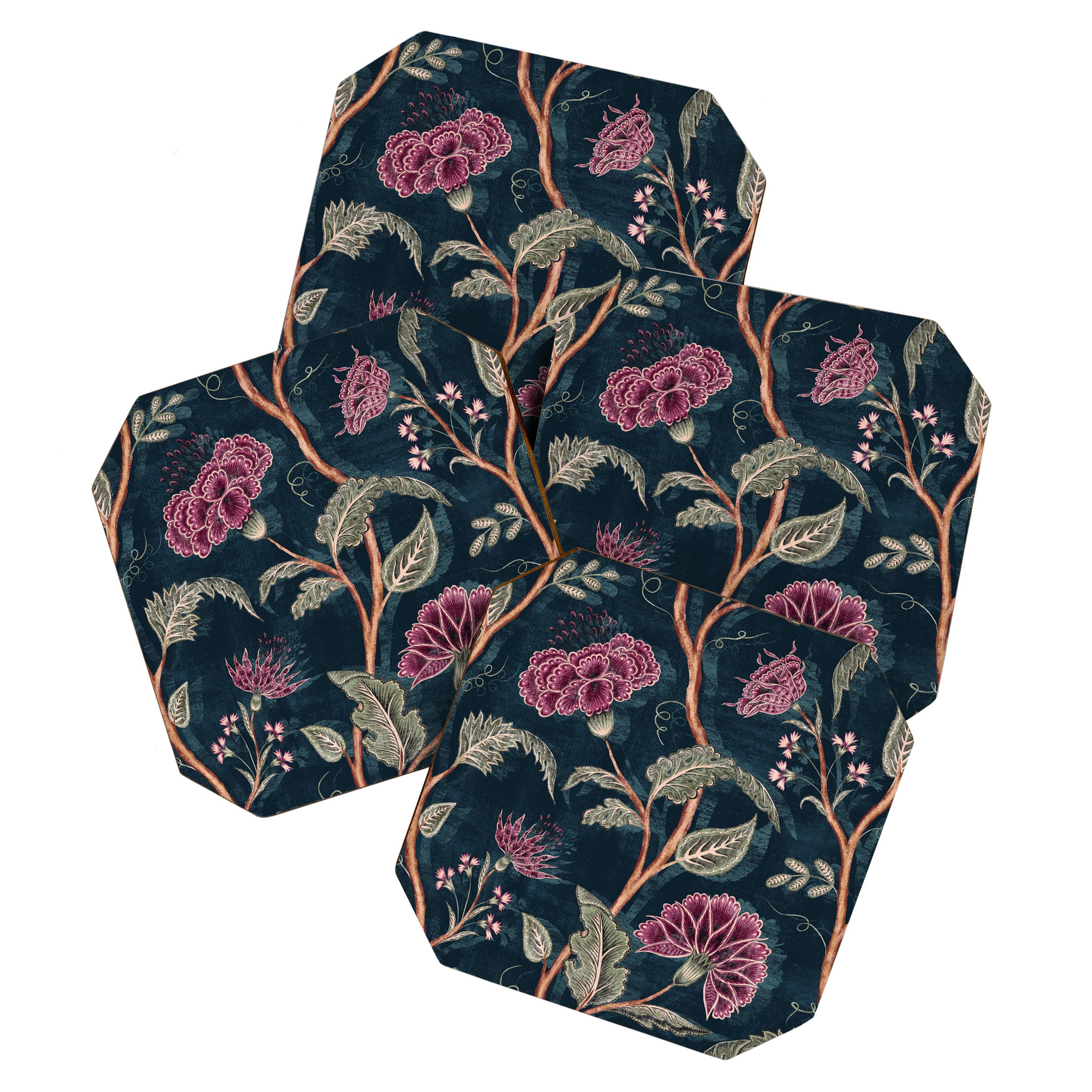 Indienne Vine - Midnight Velvet  Coaster Gallery Image 1