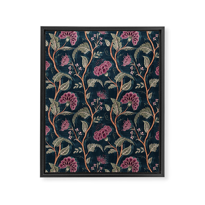 Indienne Vine - Midnight Velvet  Framed Canvas Print Gallery Image 1