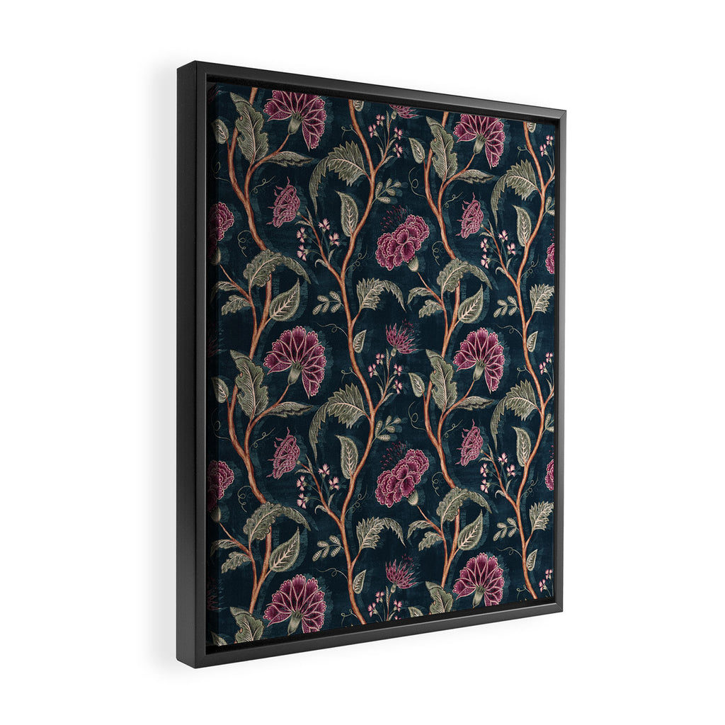 Indienne Vine - Midnight Velvet  Framed Canvas Print Gallery Image 2