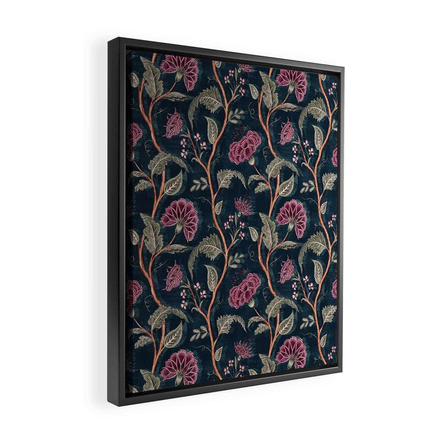 Indienne Vine - Midnight Velvet  Framed Canvas Print Gallery Image 2