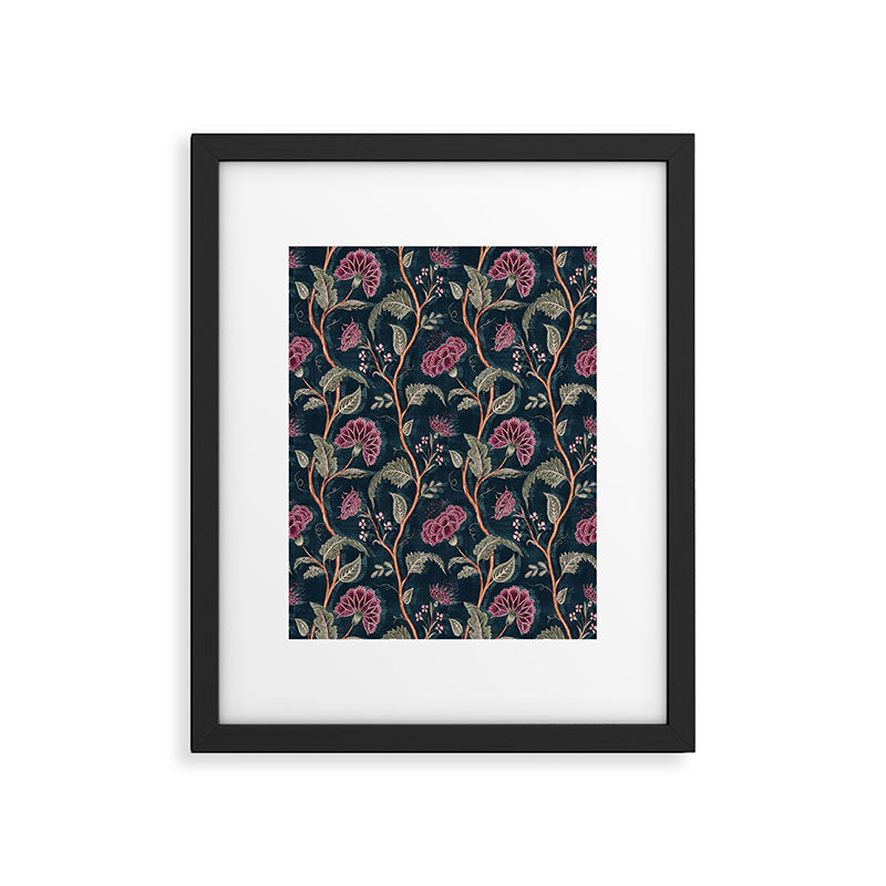 Indienne Vine - Midnight Velvet  Framed Art Print Gallery Image 4