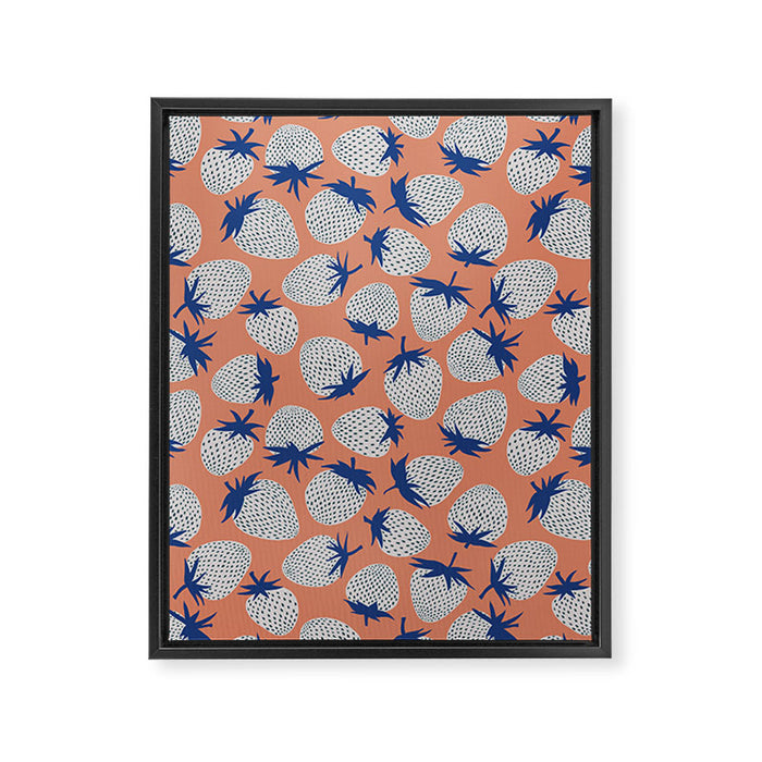 Inky Strawberries Framed Canvas Print Gallery Image 1