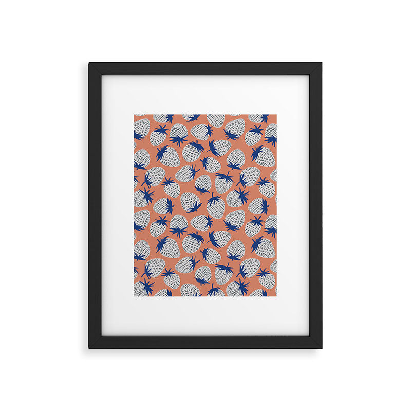 Inky Strawberries Framed Art Print Gallery Image 6