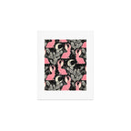 Jackalope - black and pink Art Print Gallery Image 1