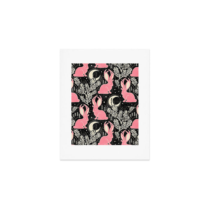 Jackalope - black and pink Art Print Gallery Image 1