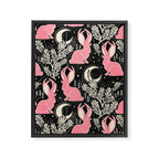 Jackalope - black and pink Framed Canvas Print Gallery Image 8