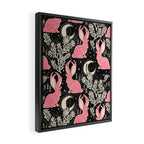 Jackalope - black and pink Framed Canvas Print Gallery Image 2