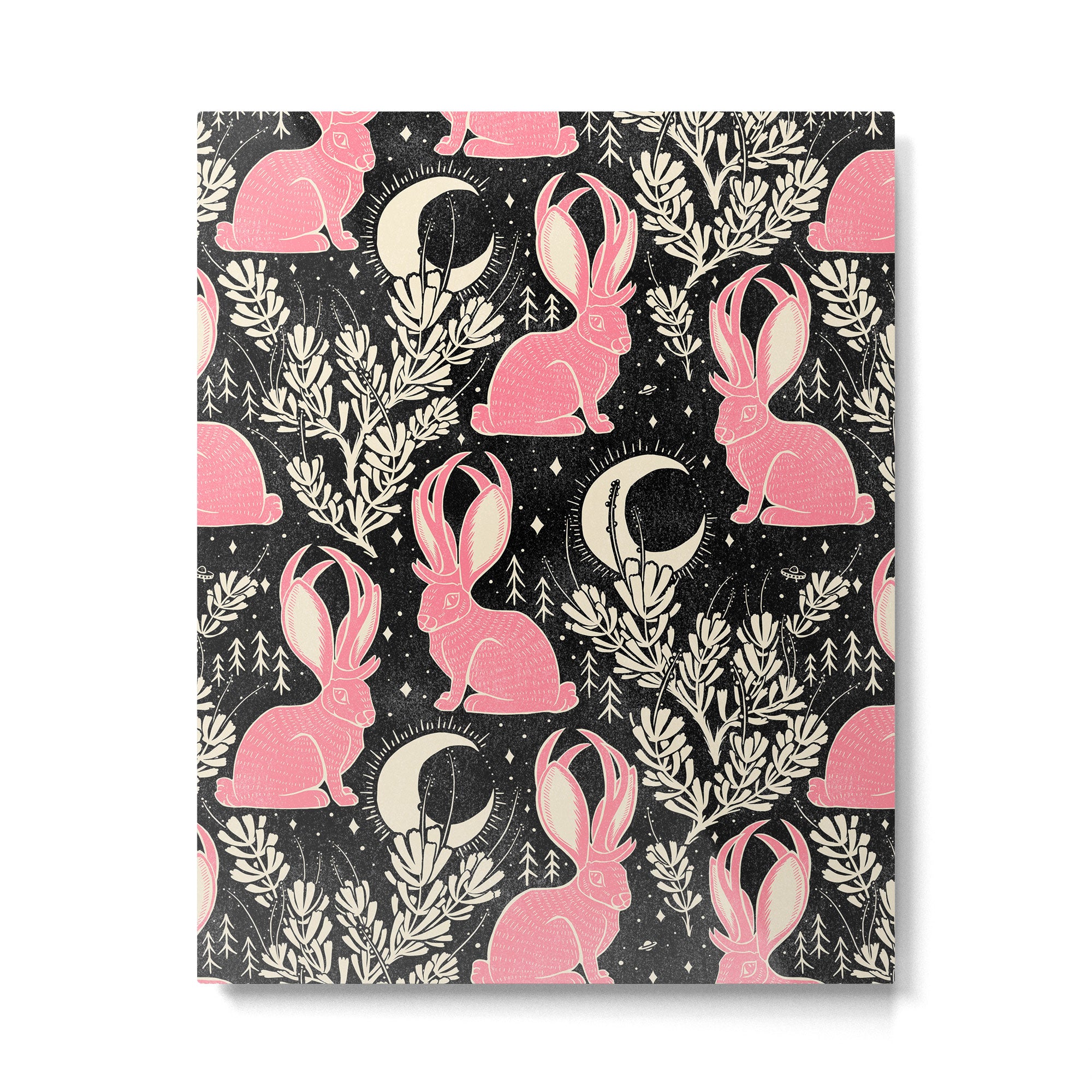Jackalope - black and pink Metal Print Gallery Image 6