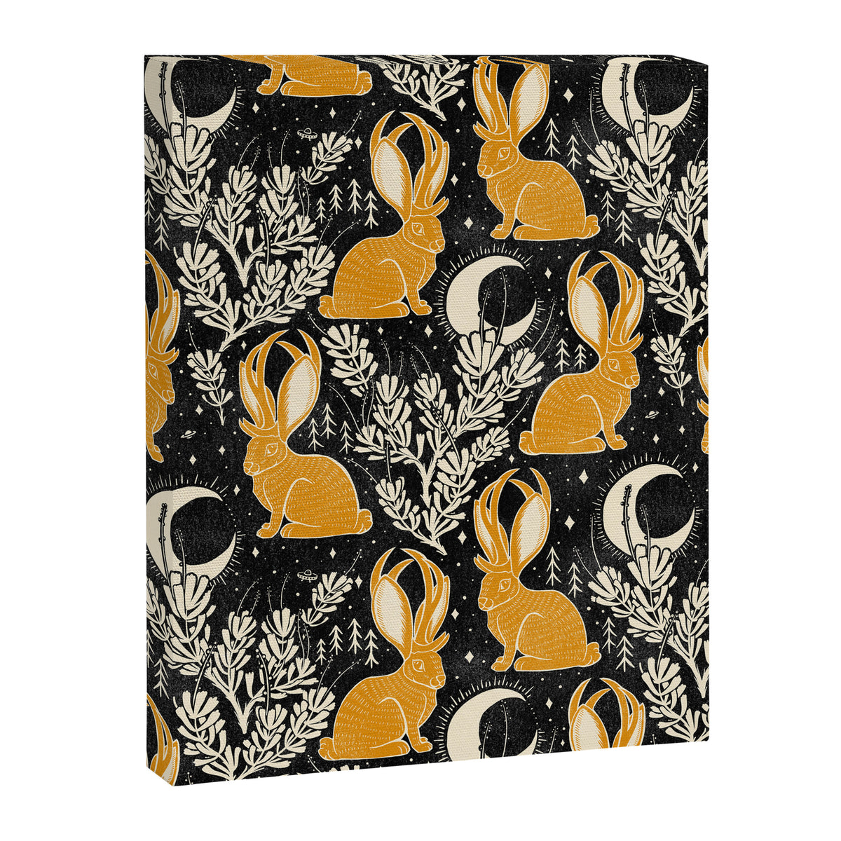 Jackalope - black & marigold  Canvas Print Gallery Image 8