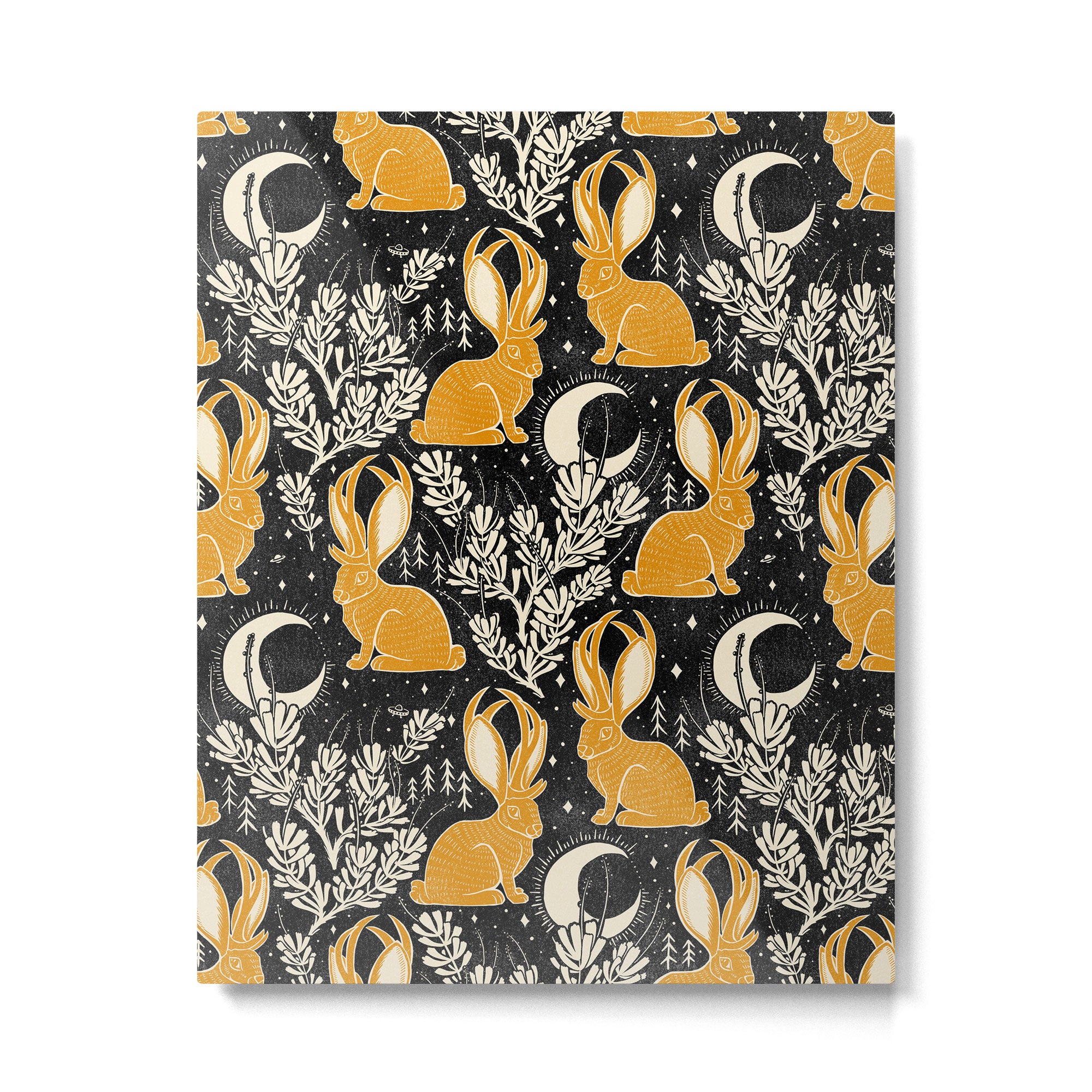 Jackalope - black & marigold  Metal Print Gallery Image 6