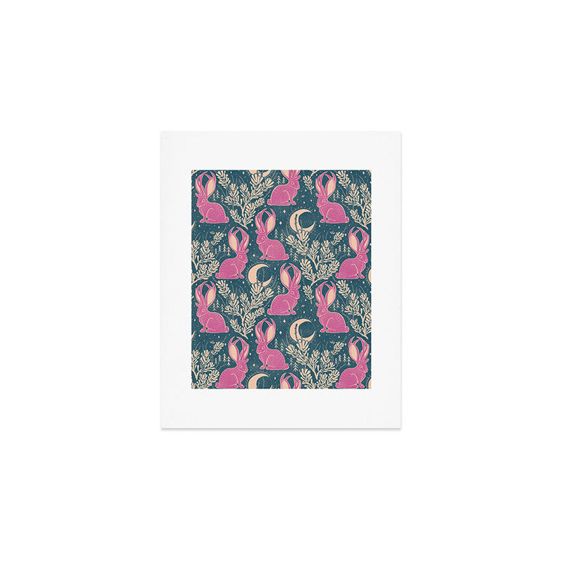 Jackalope - blue and purple  Art Print Gallery Image 1