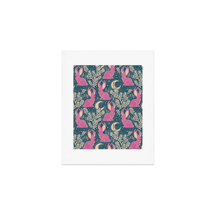 Jackalope - blue and purple  Art Print Gallery Image 1