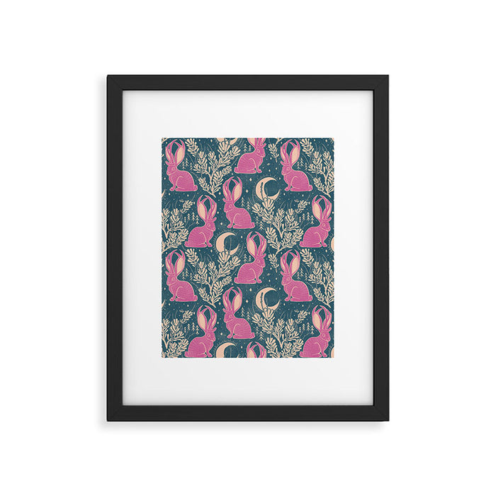 Jackalope - blue and purple  Framed Art Print Gallery Image 1
