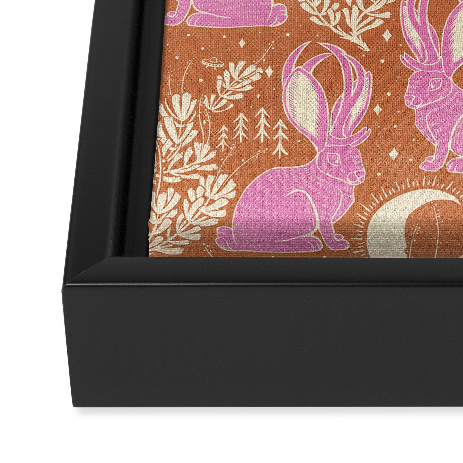 Jackalope - caramel and primrose  Framed Canvas Print Gallery Image 3
