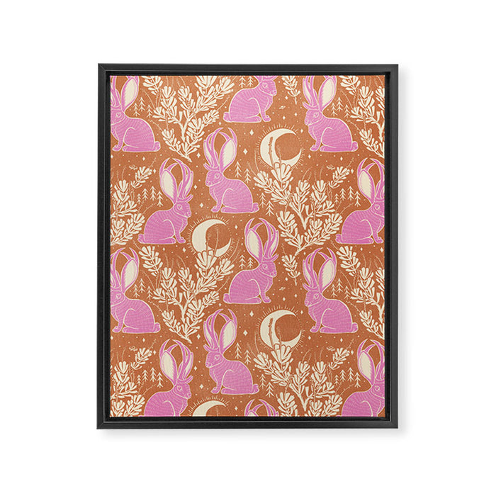 Jackalope - caramel and primrose  Framed Canvas Print Gallery Image 1