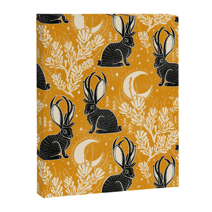 Jackalope - marigold and black  Canvas Print Gallery Image 1
