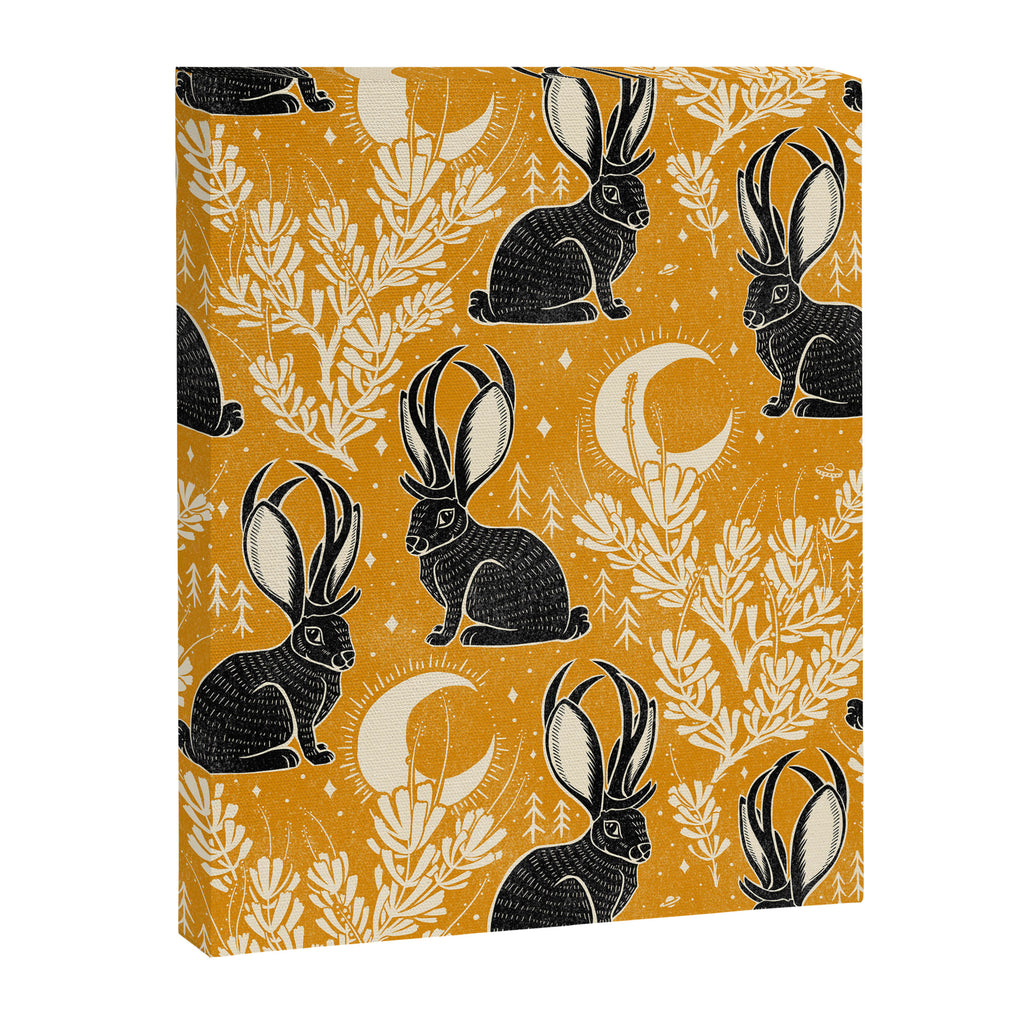 Jackalope - marigold and black  Canvas Print Gallery Image 8
