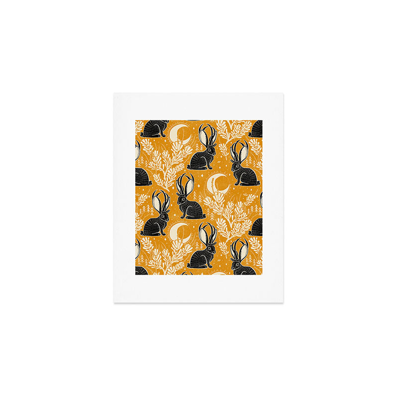 Jackalope - marigold and black  Art Print Gallery Image 1