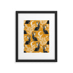 Jackalope - marigold and black  Framed Art Print Gallery Image 6