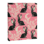Jackalope - pink and black Canvas Print Gallery Image 8