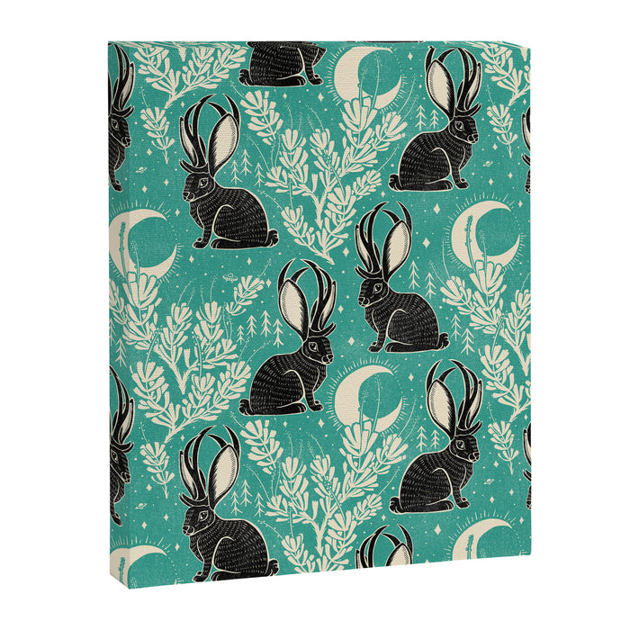 Jackalope - teal & black Canvas Print Gallery Image 1