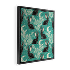 Jackalope - teal & black Framed Canvas Print Gallery Image 2