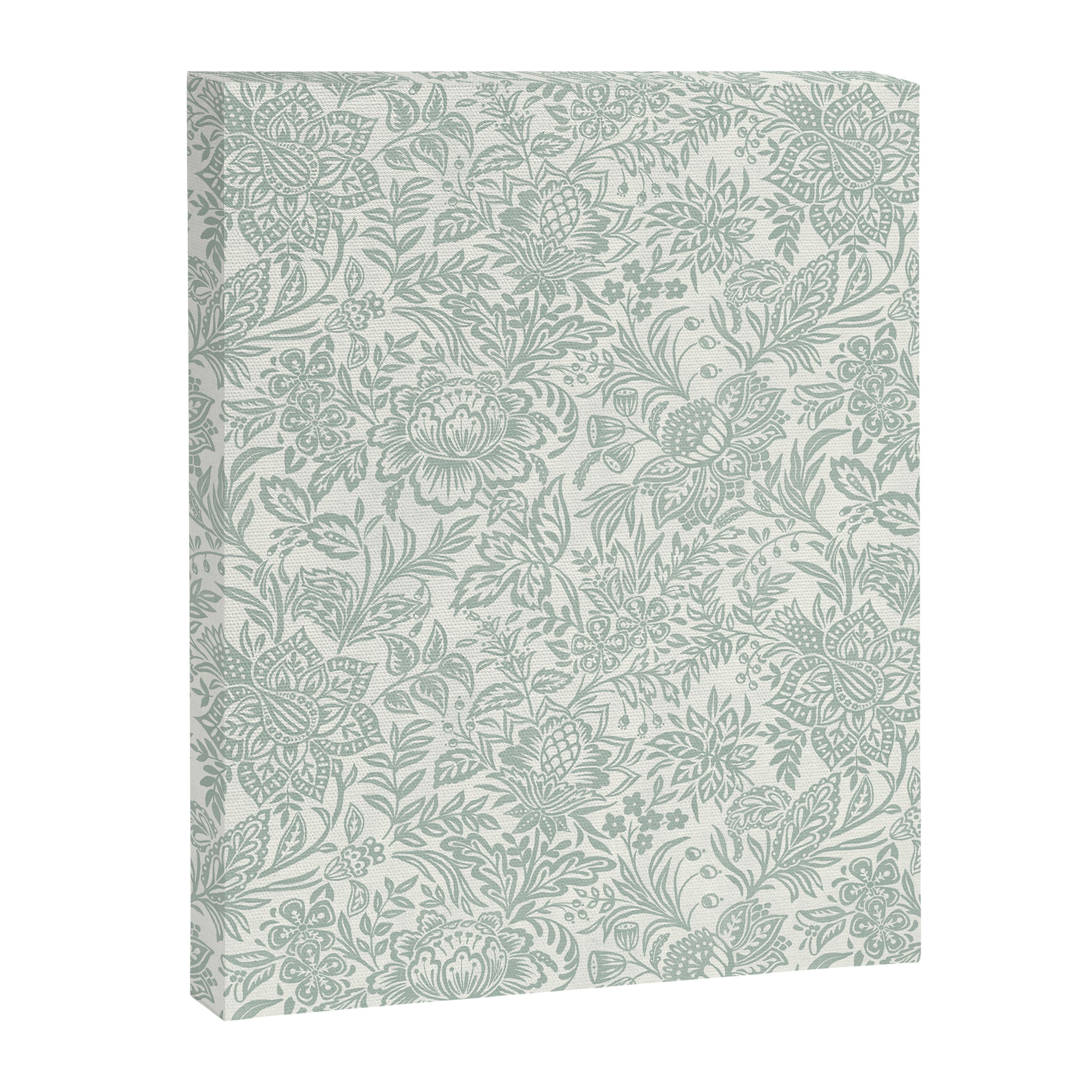Jacobean Floral - sagebrush  Canvas Print Gallery Image 8