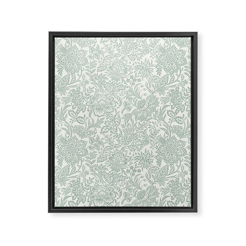 Jacobean Floral - sagebrush  Framed Canvas Print Gallery Image 8