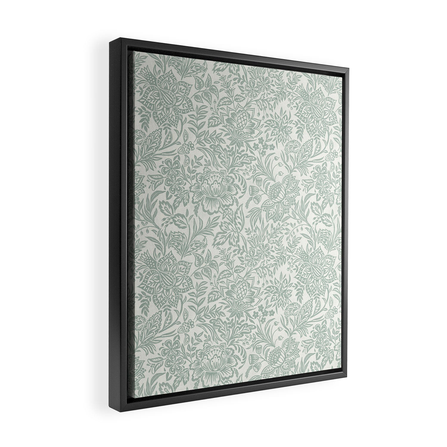 Jacobean Floral - sagebrush  Framed Canvas Print Gallery Image 2