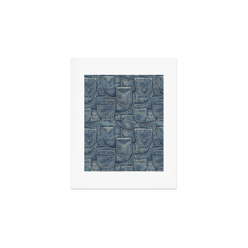 Jean Pockets - medium denim blue Art Print Gallery Image 1