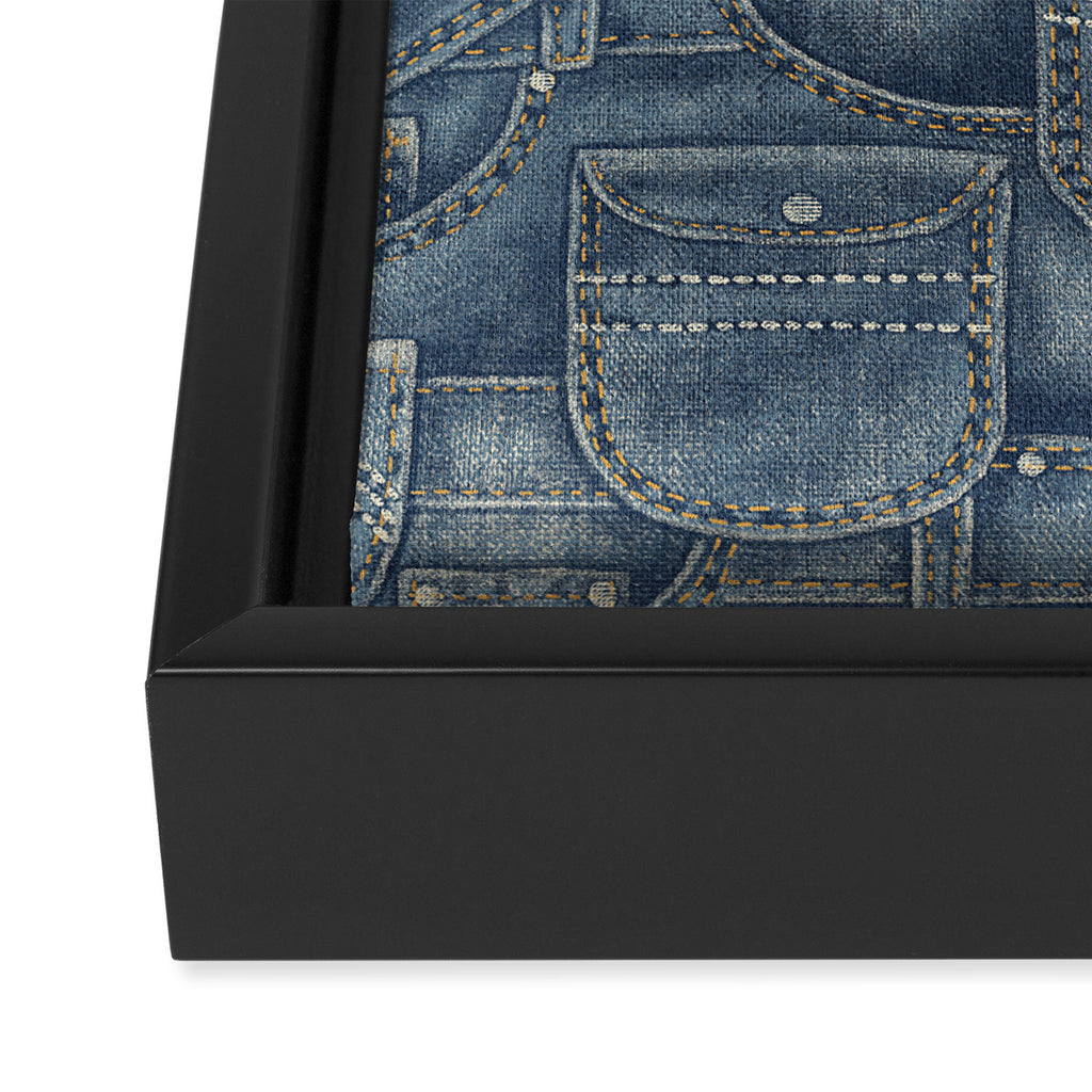 Jean Pockets - medium denim blue Framed Canvas Print Gallery Image 3