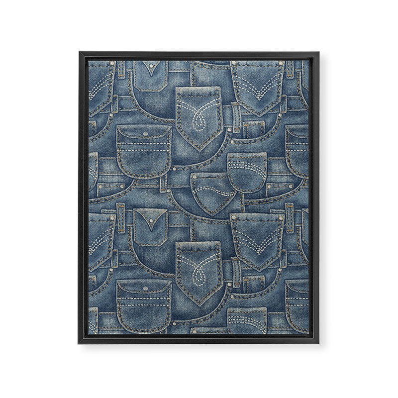 Jean Pockets - medium denim blue Framed Canvas Print Gallery Image 8