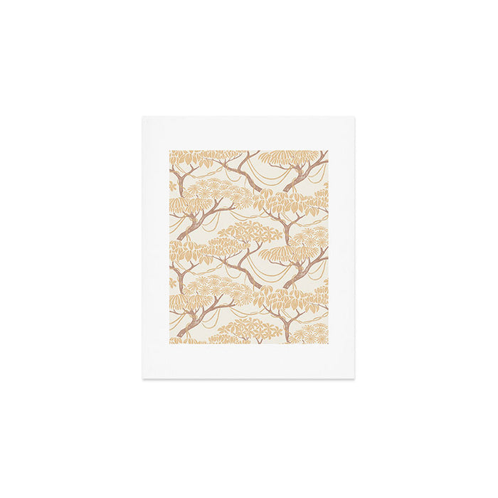 Jungle Canopy Trees with Vines - Light Golden Yellow Art Print Gallery Image 1