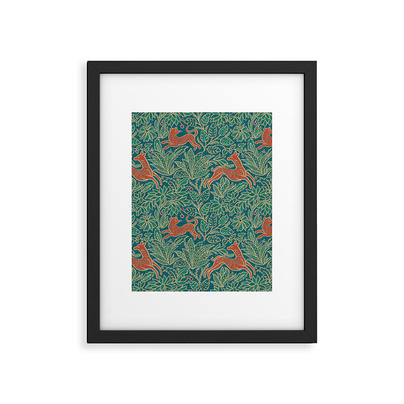 Jungle Fawn and Cat Framed Art Print Gallery Image 4