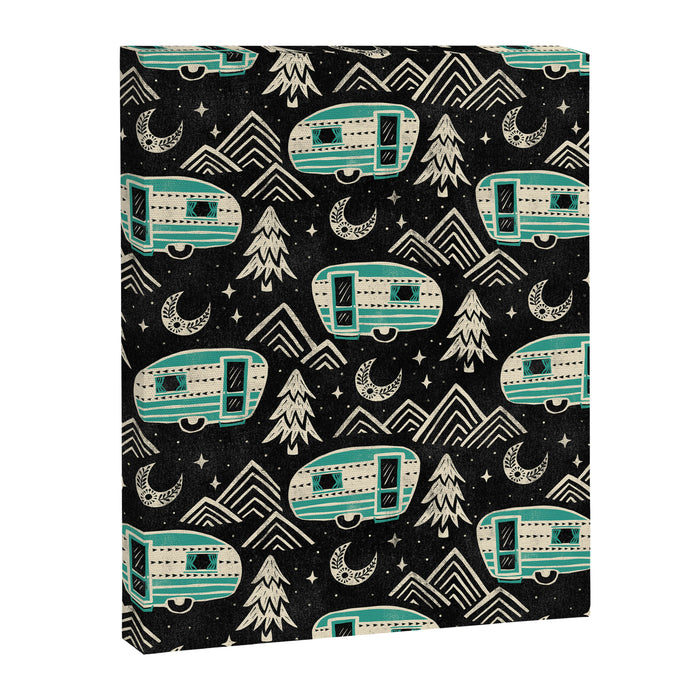 Little Camper - black, cream, and teal Canvas Print Gallery Image 1