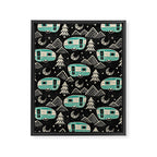 Little Camper - black, cream, and teal Framed Canvas Print Gallery Image 8
