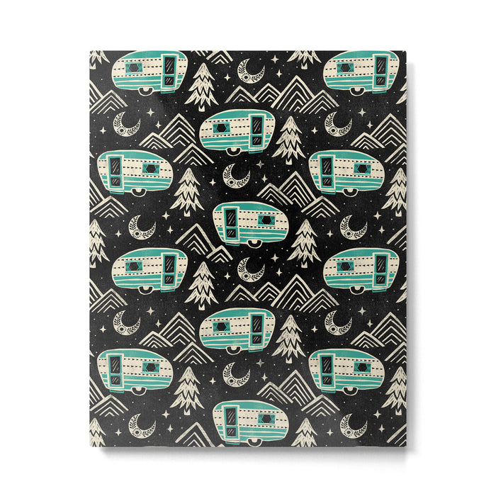 Little Camper - black, cream, and teal Metal Print Gallery Image 1