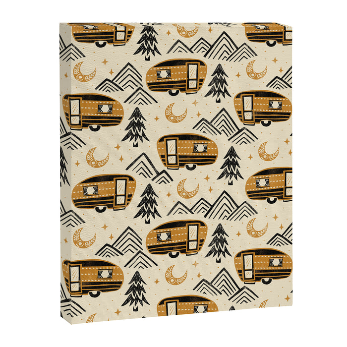 Little Camper - Cream, black, and gold Canvas Print Gallery Image 1