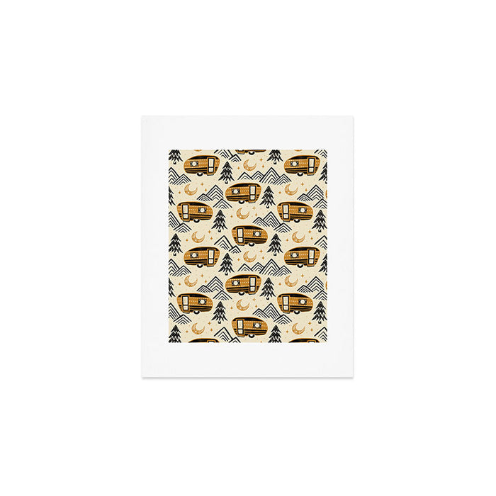 Little Camper - Cream, black, and gold Art Print Gallery Image 1