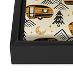 Little Camper - Cream, black, and gold Framed Canvas Print Gallery Image 3