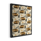 Little Camper - Cream, black, and gold Framed Canvas Print Gallery Image 2