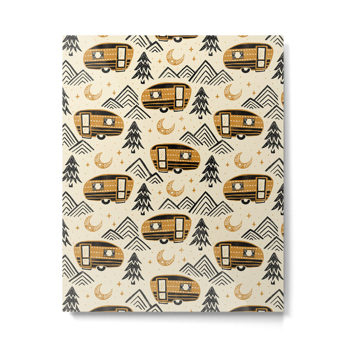 Little Camper - Cream, black, and gold Metal Print Gallery Image 1