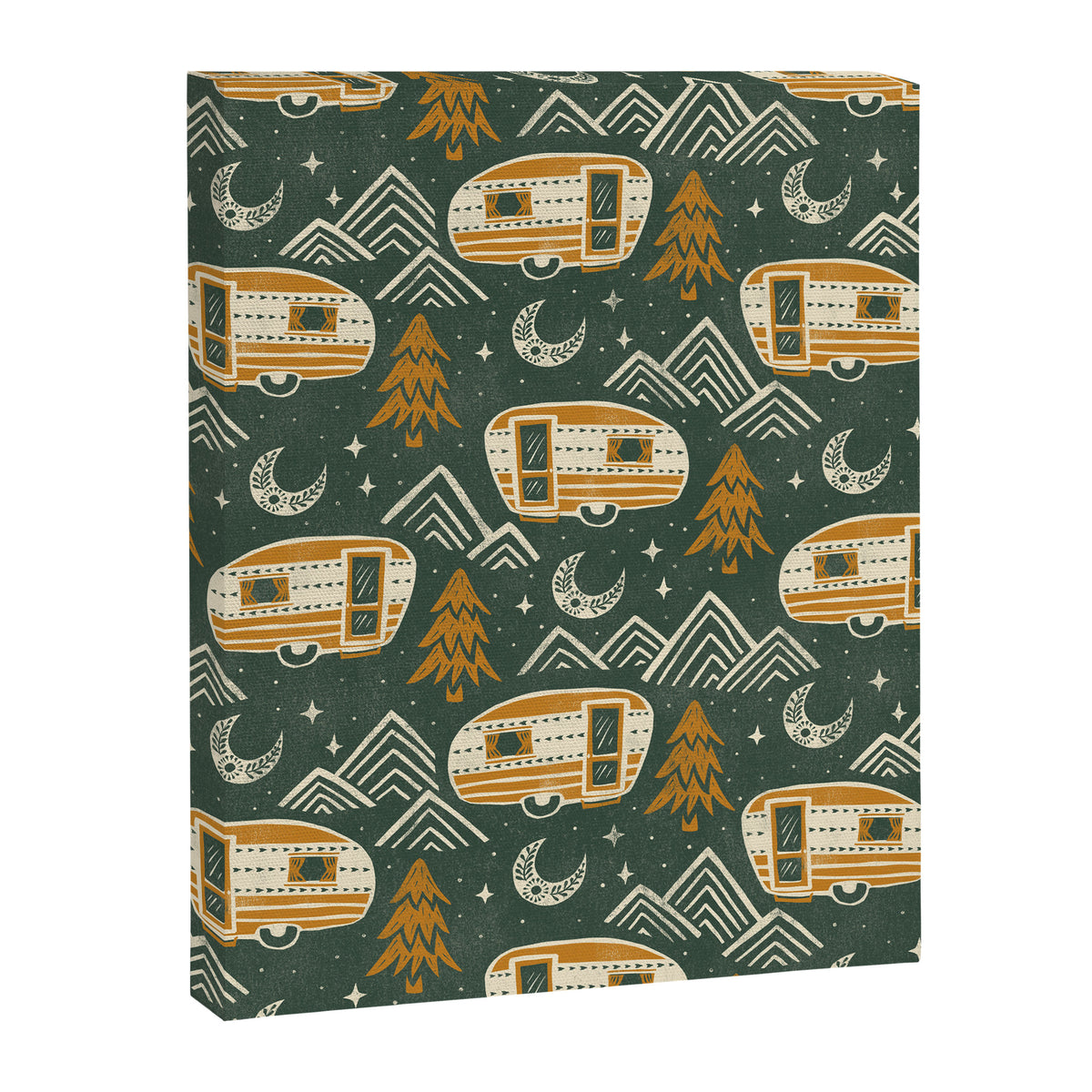 Little Camper - forest green and gold Canvas Print Gallery Image 8