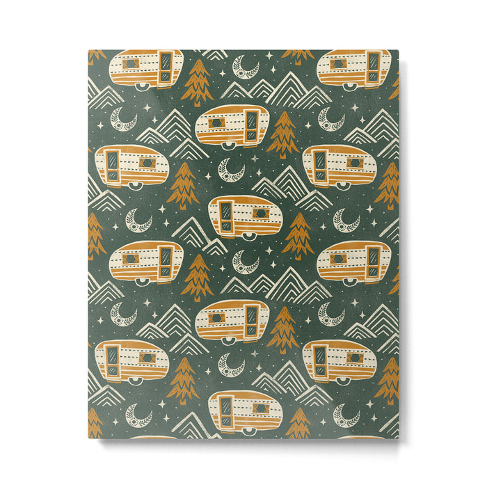 Little Camper - forest green and gold Metal Print Gallery Image 1