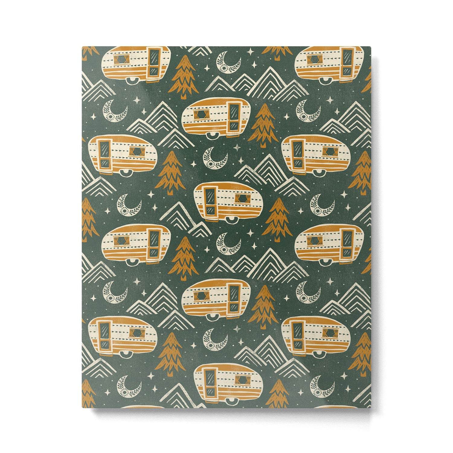 Little Camper - forest green and gold Metal Print Gallery Image 6