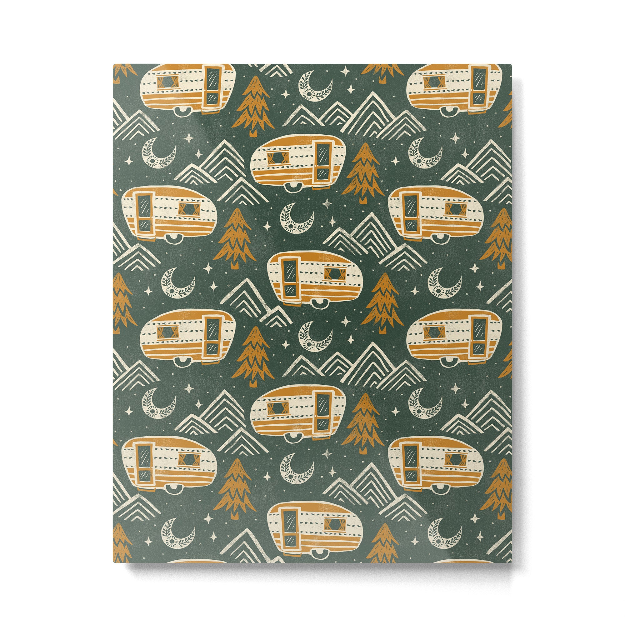 Little Camper - forest green and gold Metal Print Gallery Image 6