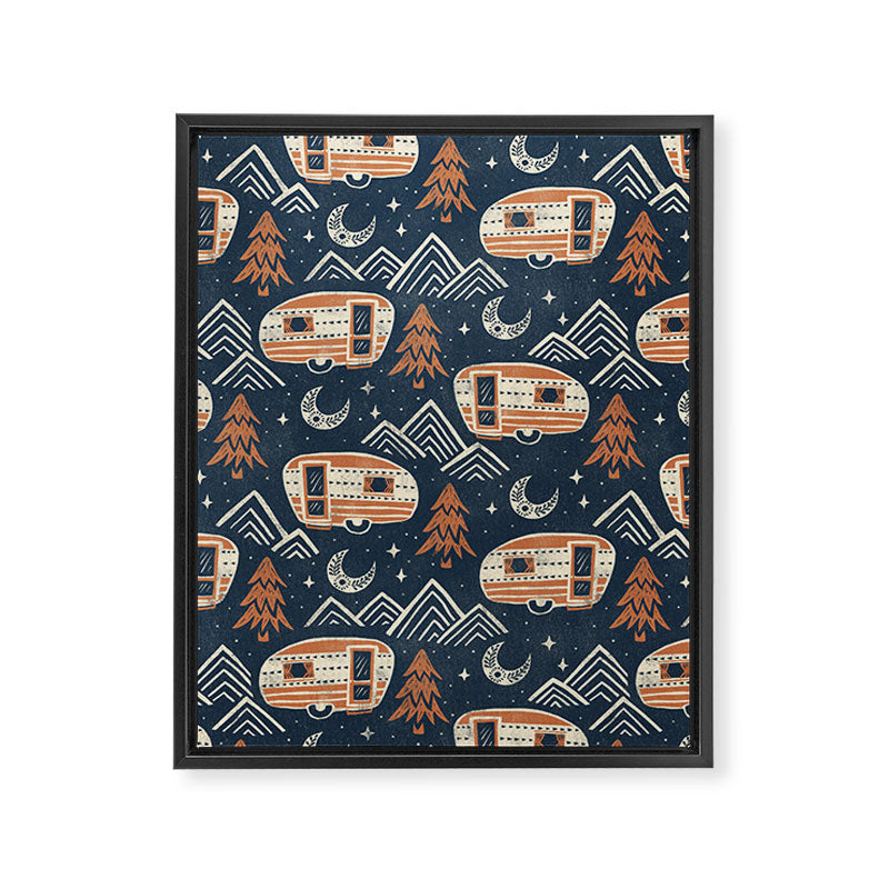 Little Camper - midnight and copper  Framed Canvas Print Gallery Image 8
