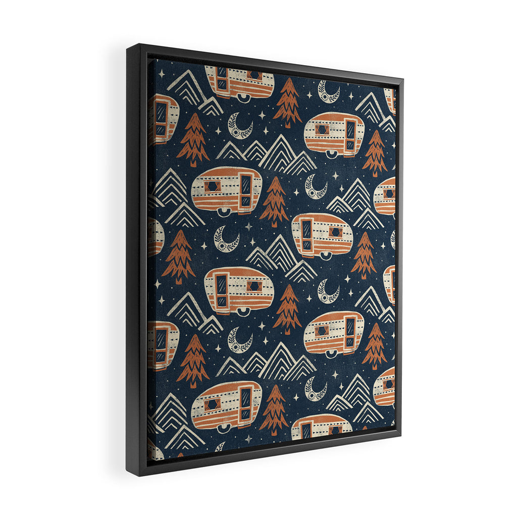 Little Camper - midnight and copper  Framed Canvas Print Gallery Image 2