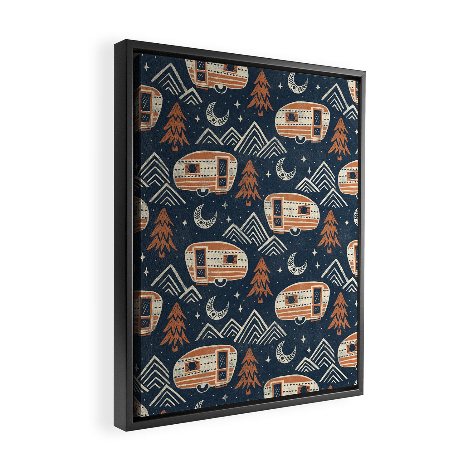 Little Camper - midnight and copper  Framed Canvas Print Gallery Image 2